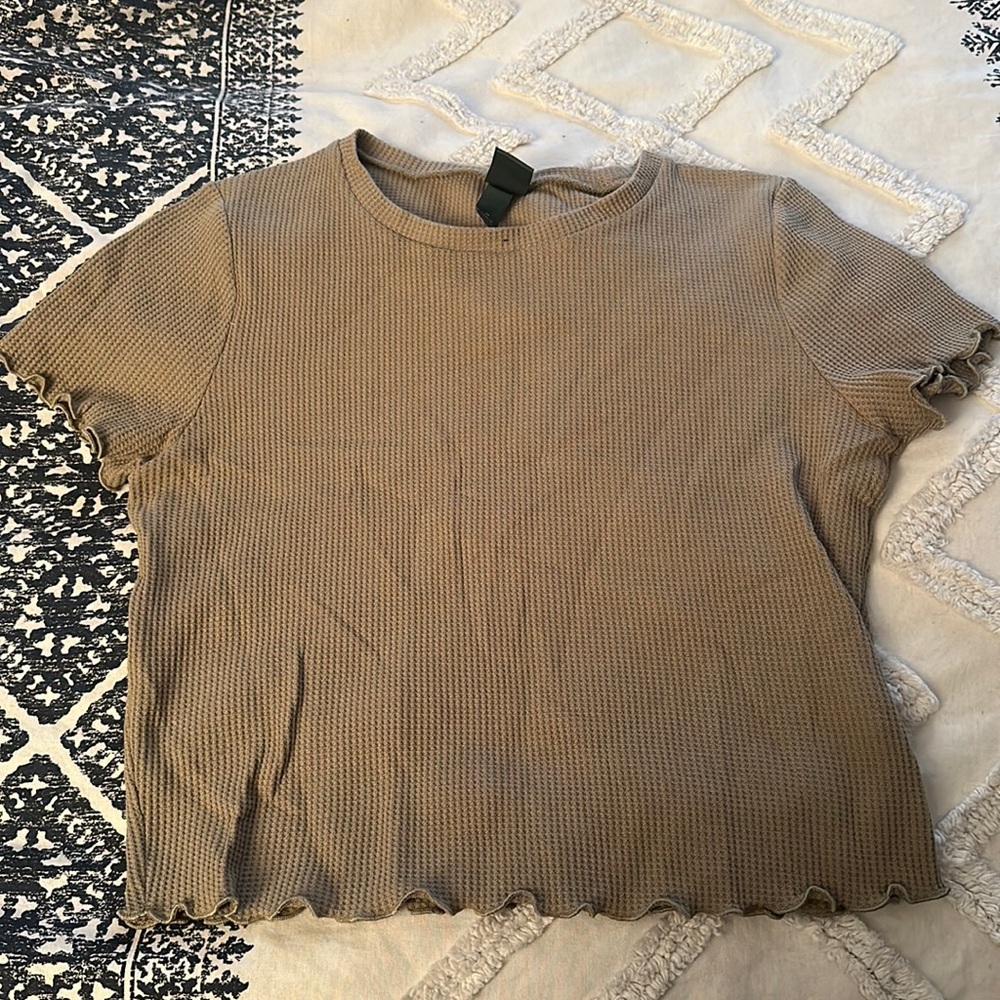 Olive green ribbed crop top